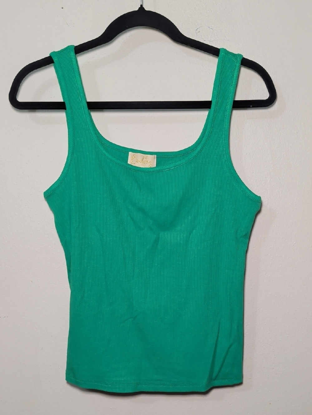 The Buckley Ultimate Tank Top Green Ribbed Stretch Summer Casual Women's Size M